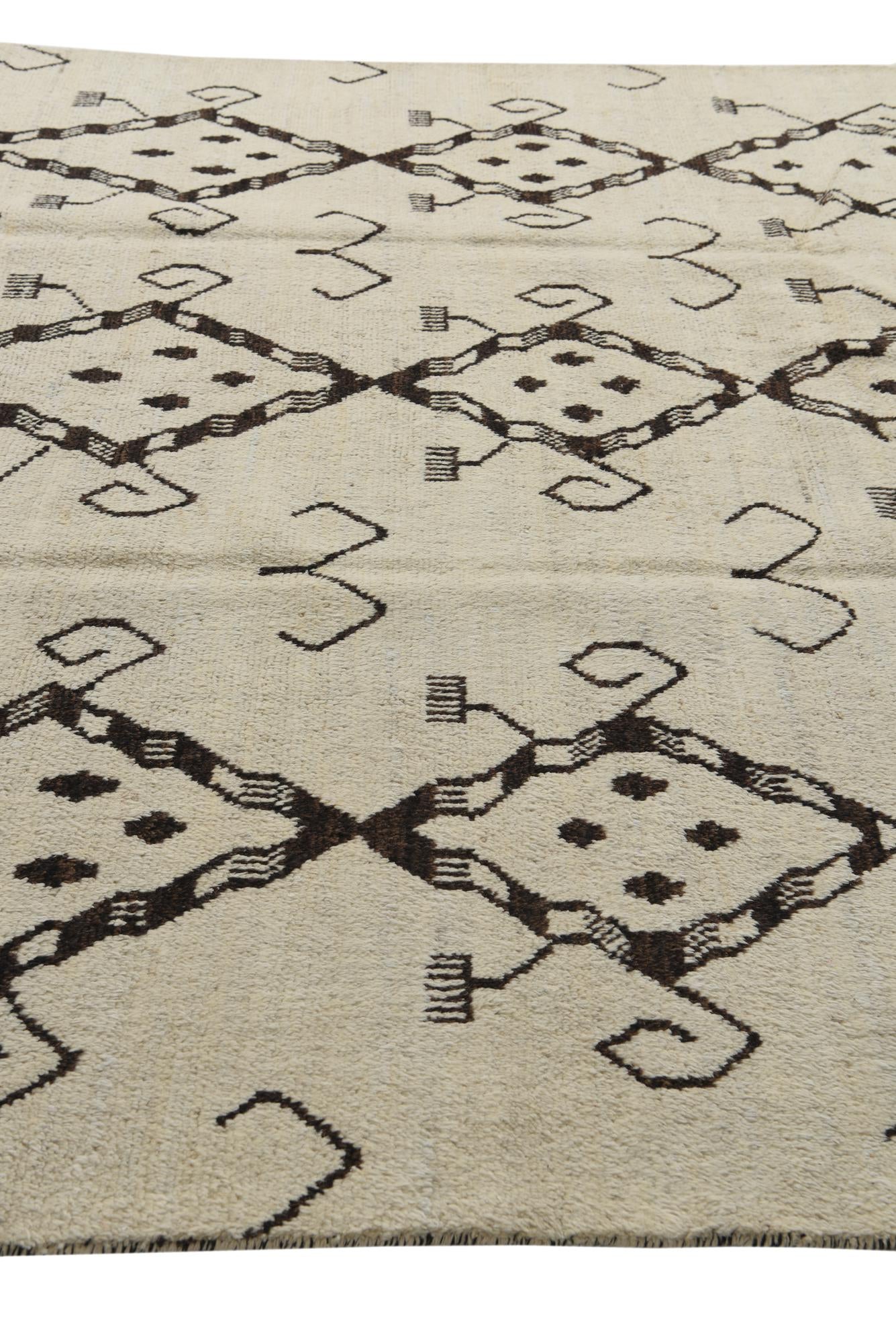 8' 3 x 9' 2 Hand Knotted Moroccan Wool Rug