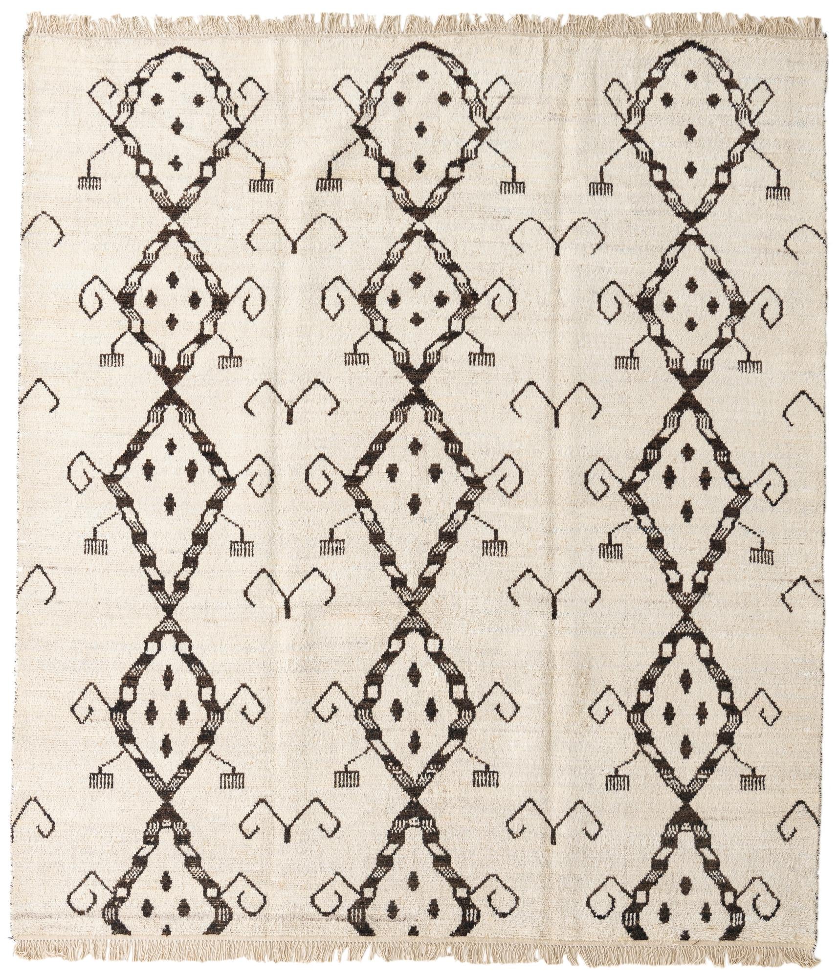 8' 3 x 9' 2 Hand Knotted Moroccan Wool Rug