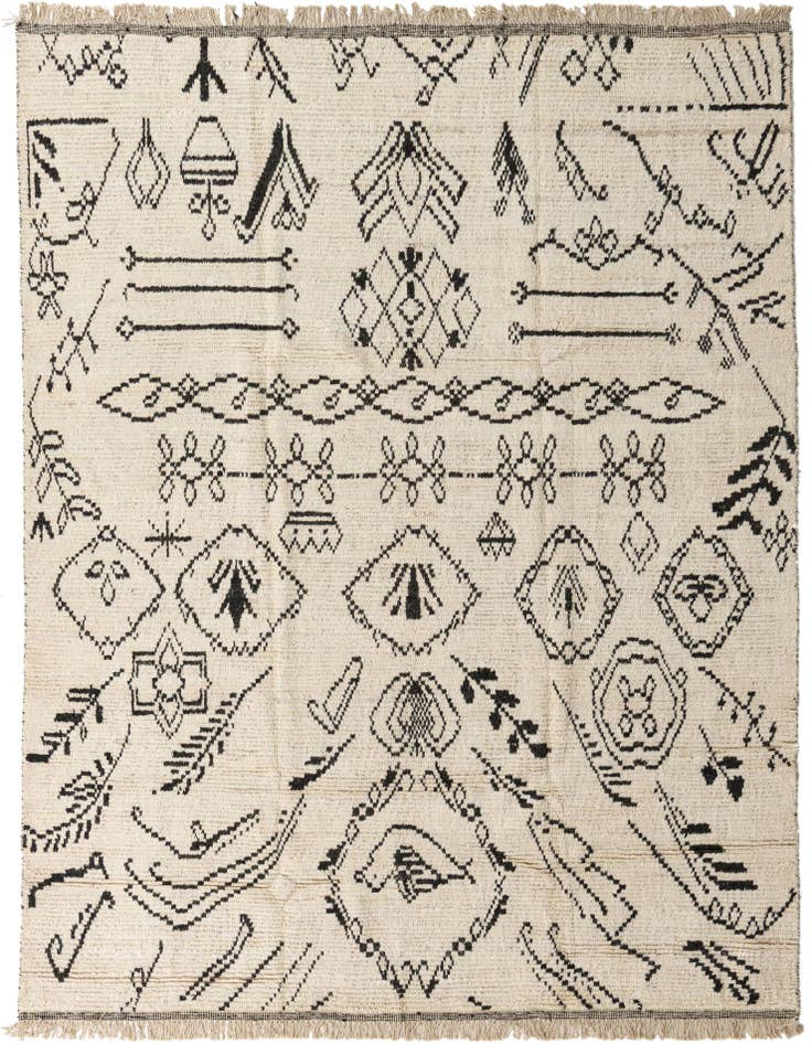 Detail image of 7' 10 x 10' 7 Hand Knotted Moroccan Wool Rug