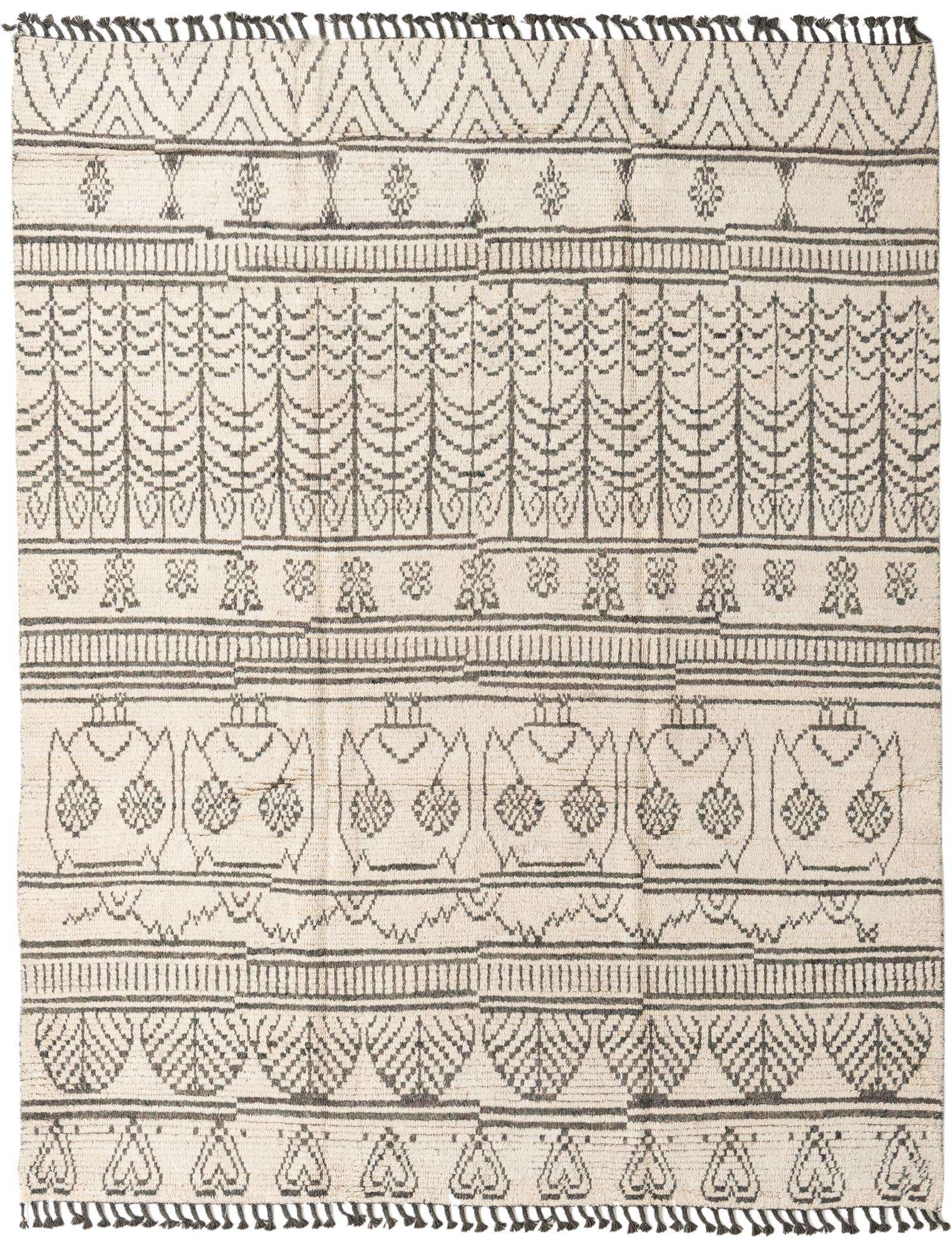 8' x 10' 2 Hand Knotted Moroccan Wool Rug