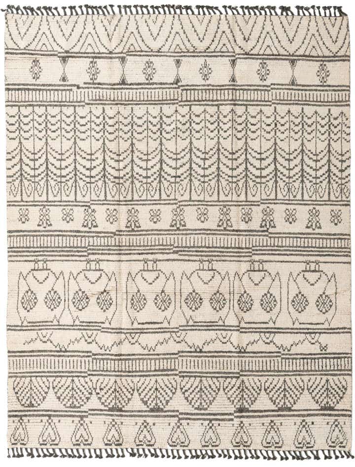 8' x 10' 2 Hand Knotted Moroccan Wool Rug