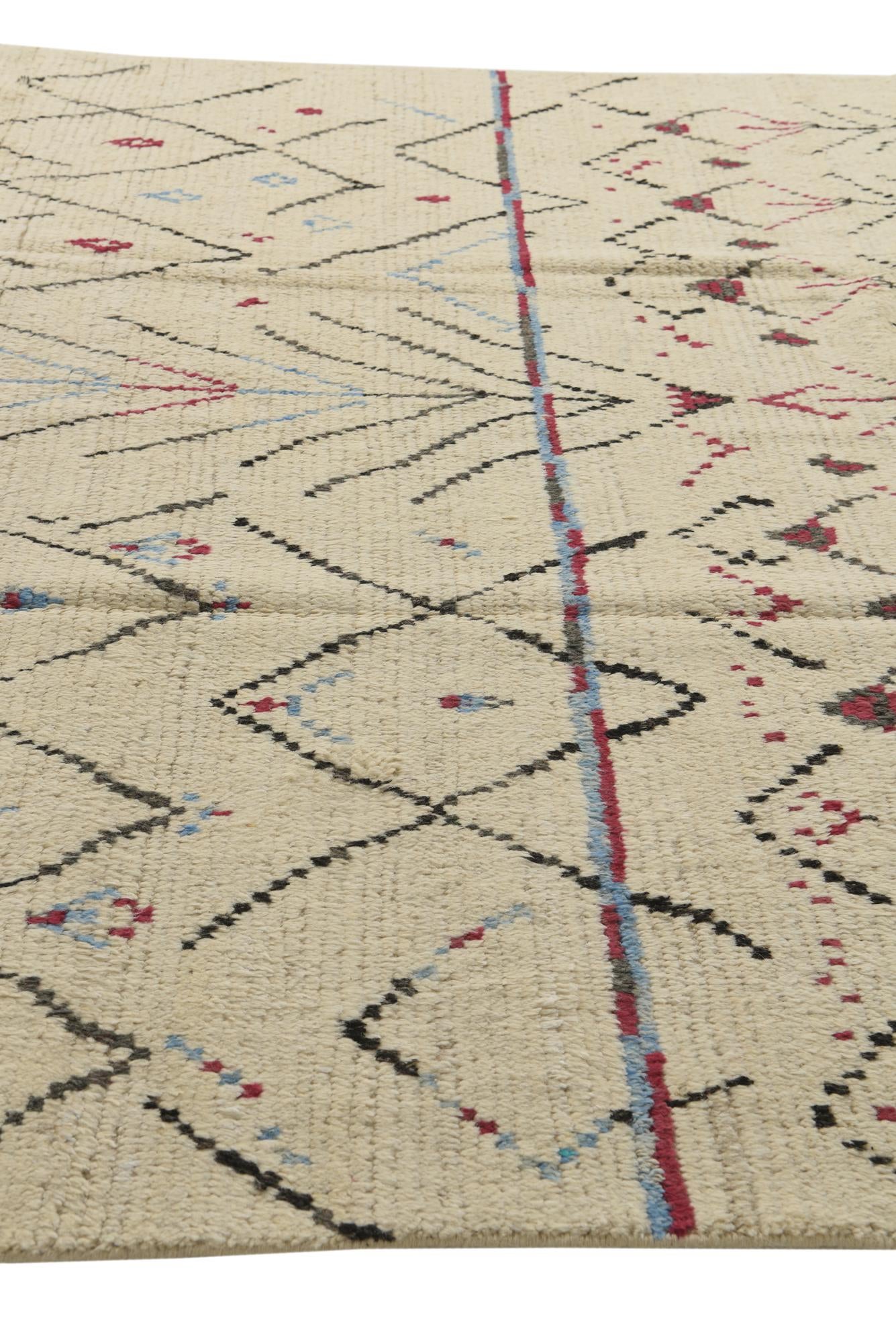 8' x 11' 3 Hand Knotted Moroccan Wool Rug