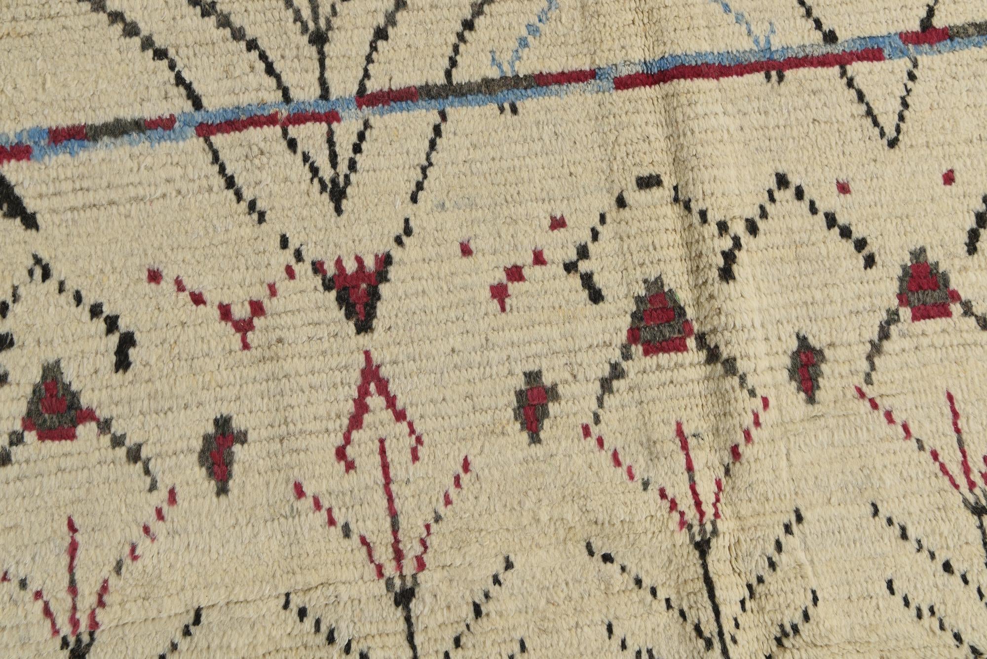 8' x 11' 3 Hand Knotted Moroccan Wool Rug