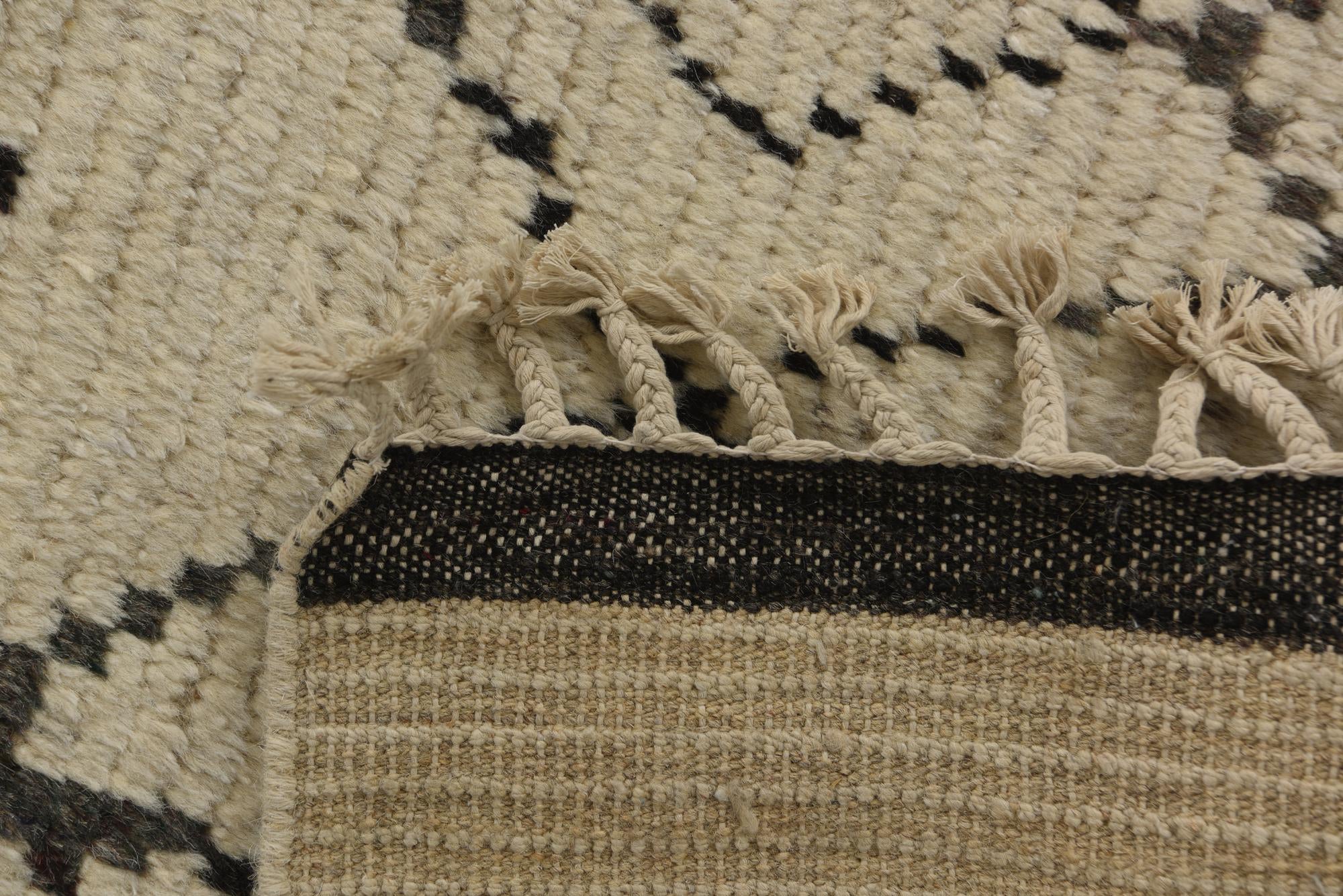 8' x 11' 3 Hand Knotted Moroccan Wool Rug