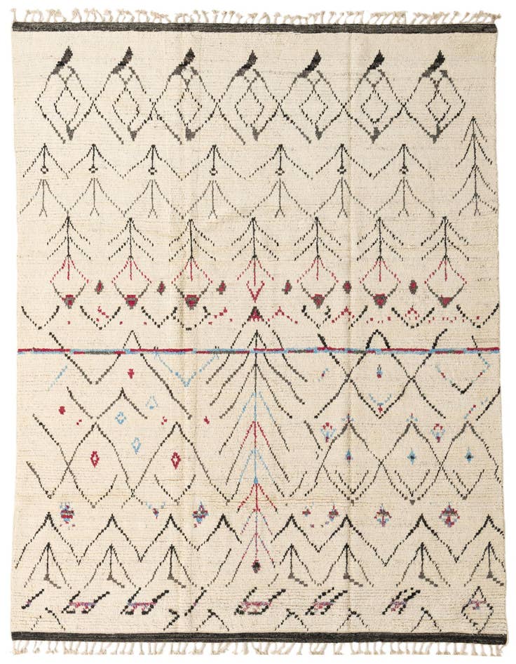 Detail image of 8' x 11' 3 Hand Knotted Moroccan Wool Rug
