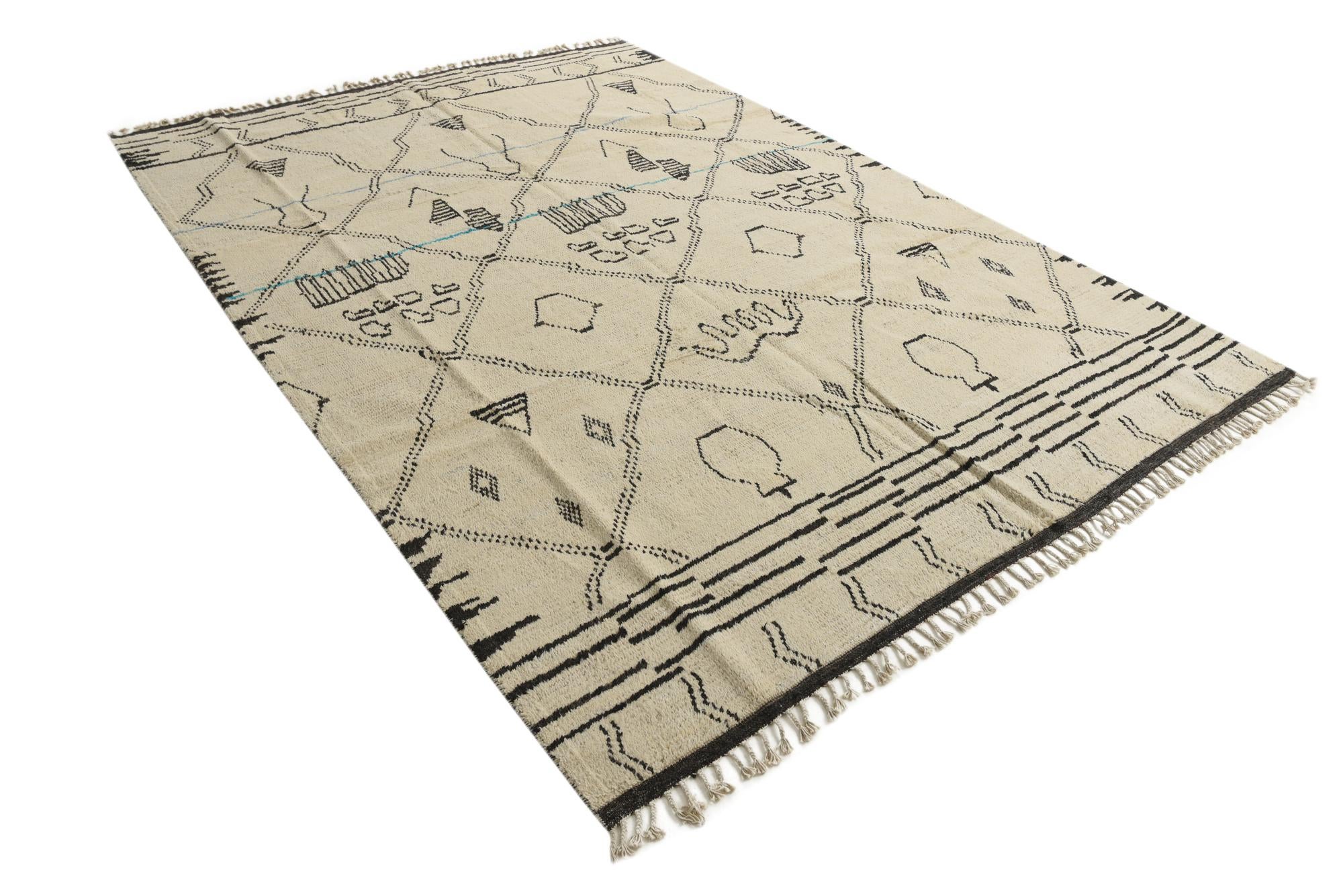 8' 2 x 11' 5 Hand Knotted Moroccan Wool Rug