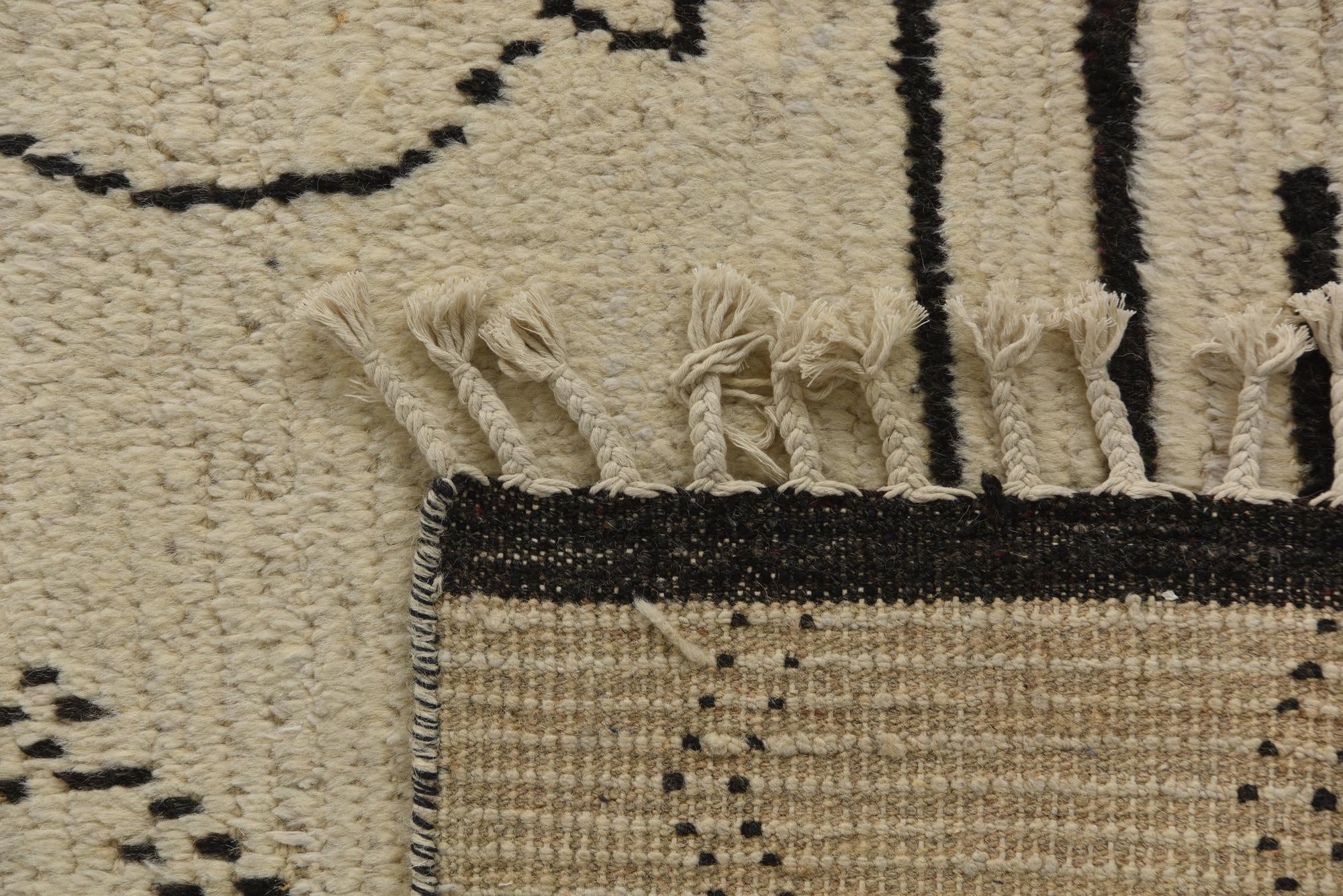 8' 2 x 11' 5 Hand Knotted Moroccan Wool Rug