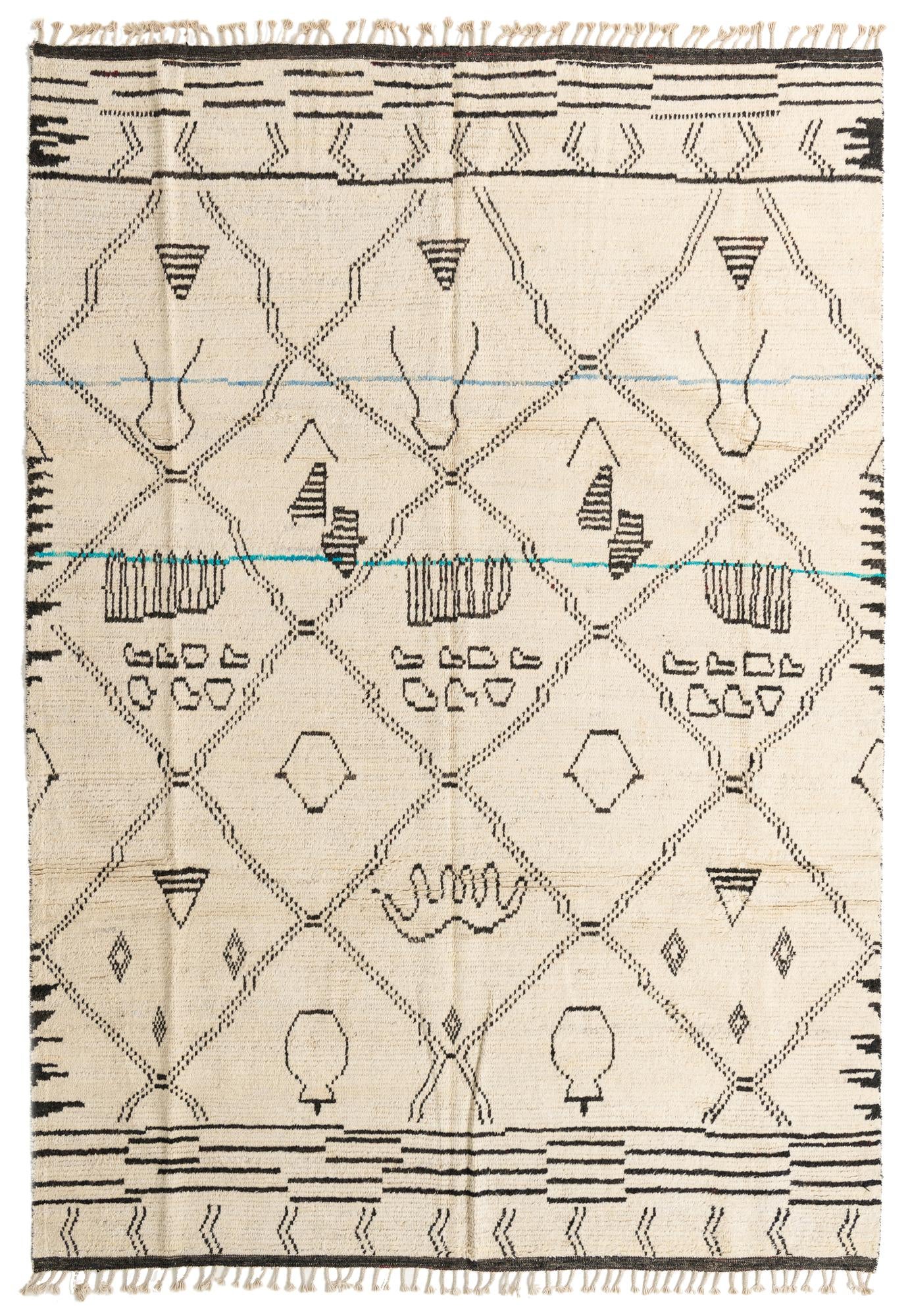 8' 2 x 11' 5 Hand Knotted Moroccan Wool Rug