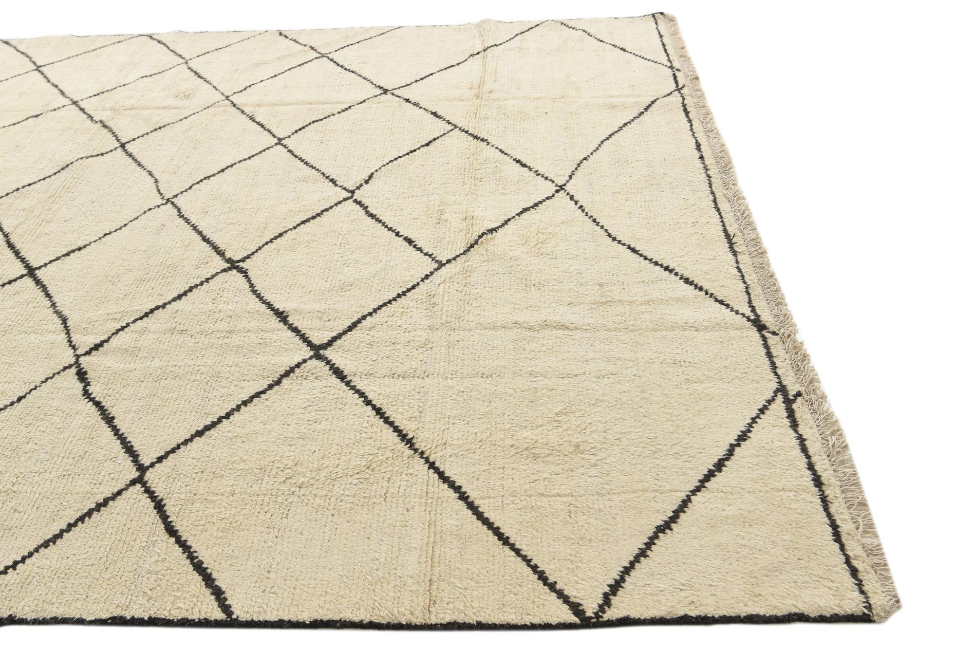 8' 3 x 9' 10 Hand Knotted Moroccan Wool Rug