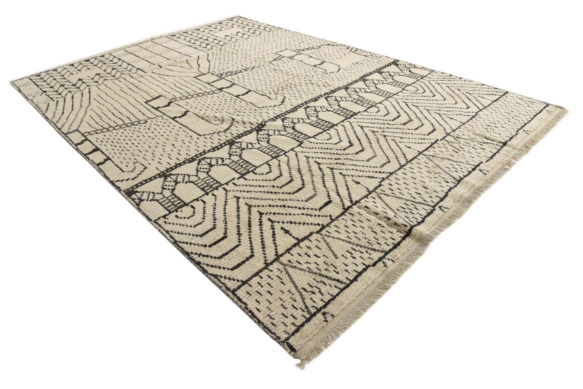 9' 10 x 14' Hand Knotted Moroccan Wool Rug