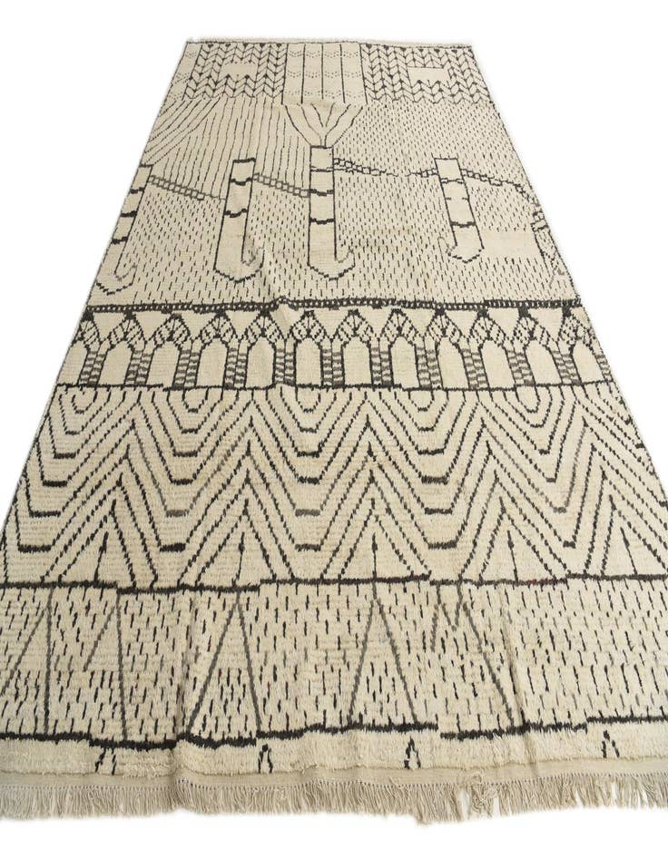 Detail image of 9' 10 x 14'  Hand Knotted Moroccan Wool Rug