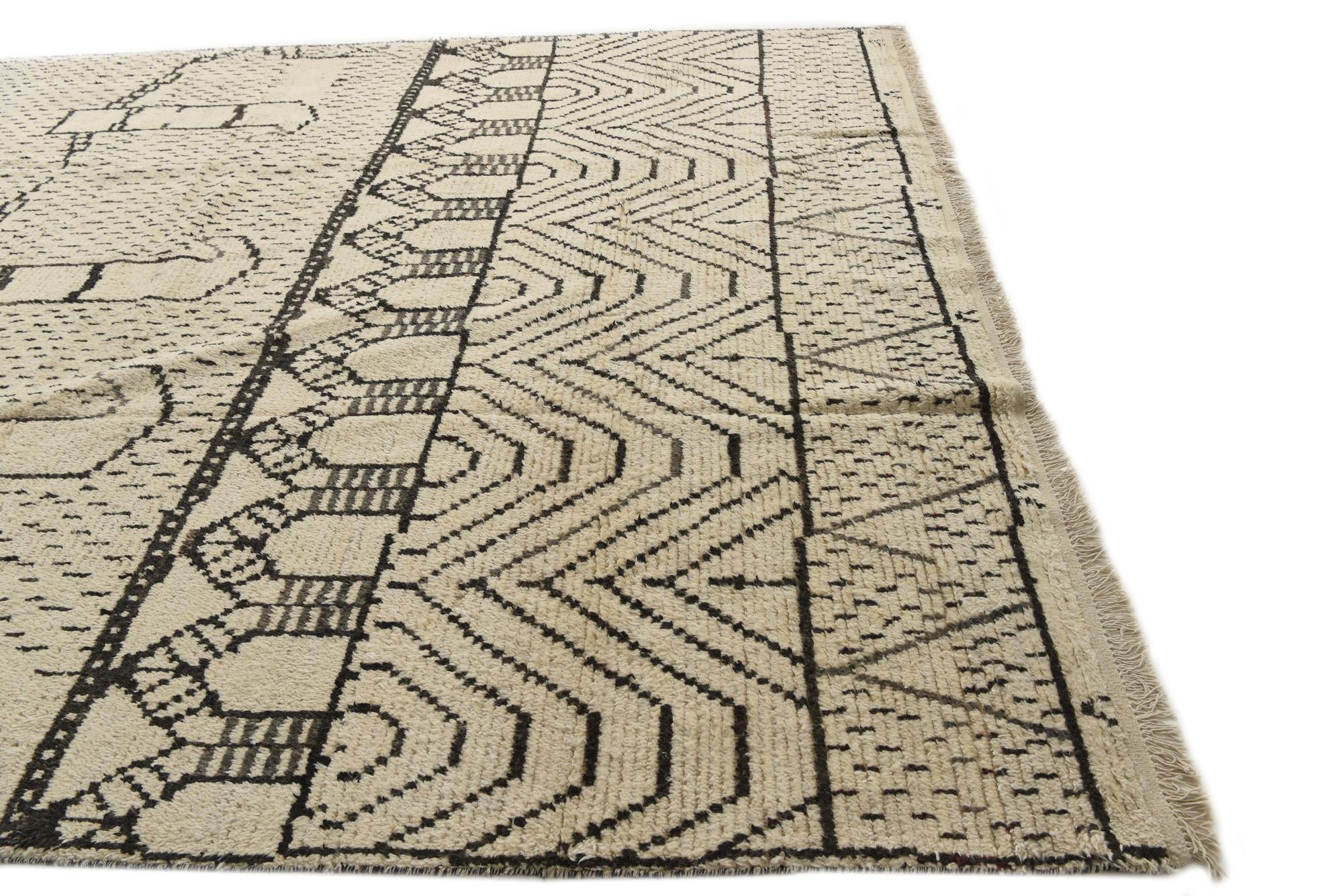 9' 10 x 14' Hand Knotted Moroccan Wool Rug