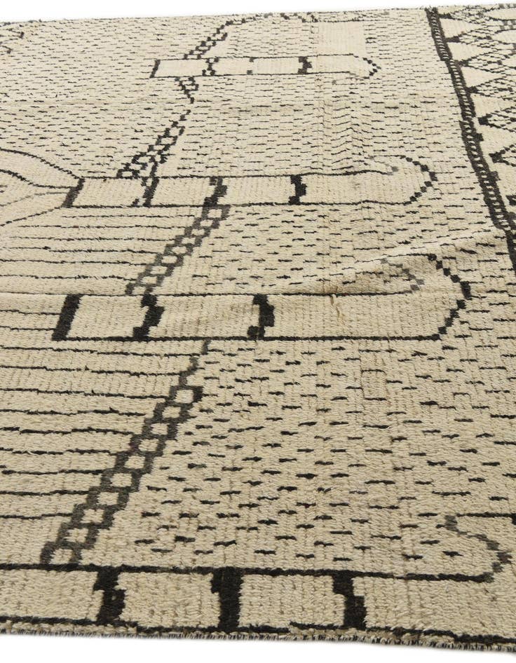 Detail image of 9' 10 x 14'  Hand Knotted Moroccan Wool Rug