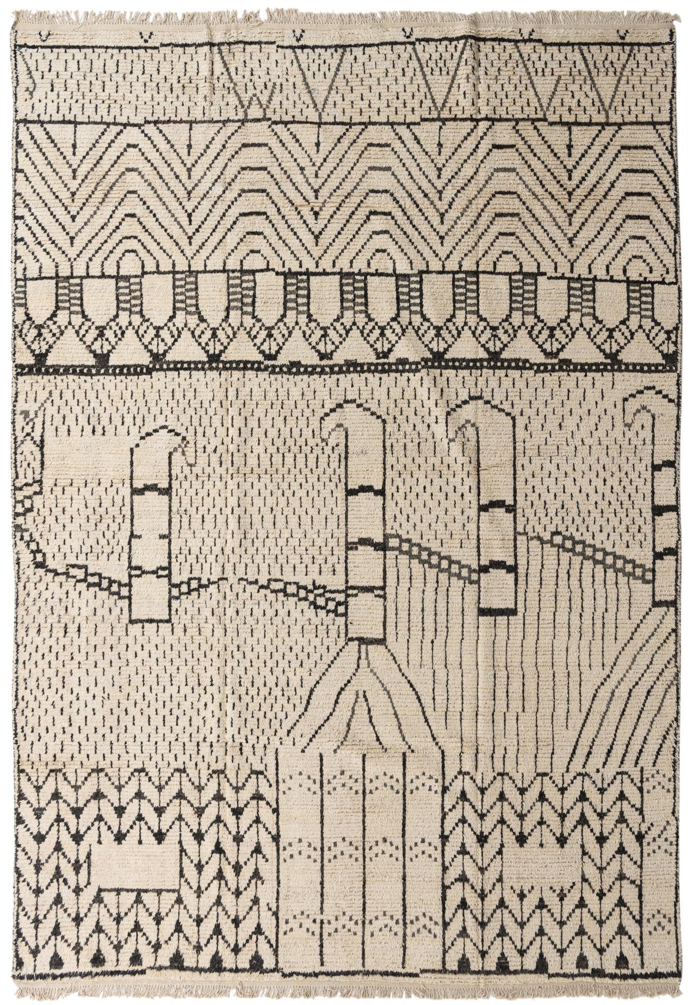 9' 10 x 14' Hand Knotted Moroccan Wool Rug