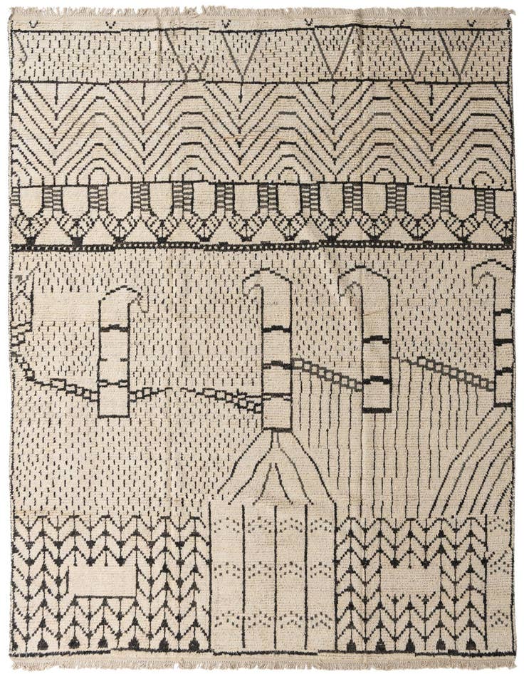 Detail image of 9' 10 x 14' Hand Knotted Moroccan Wool Rug