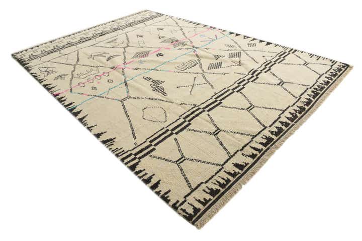 9' 1 x 12' 10 Hand Knotted Moroccan Wool Rug