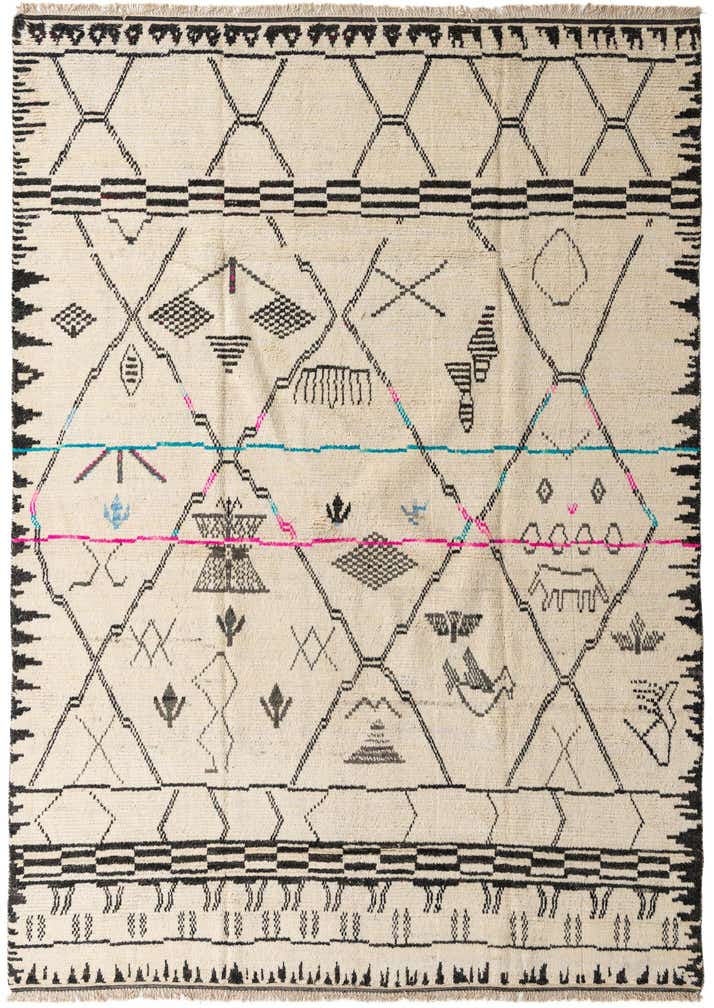 9' 1 x 12' 10 Hand Knotted Moroccan Wool Rug