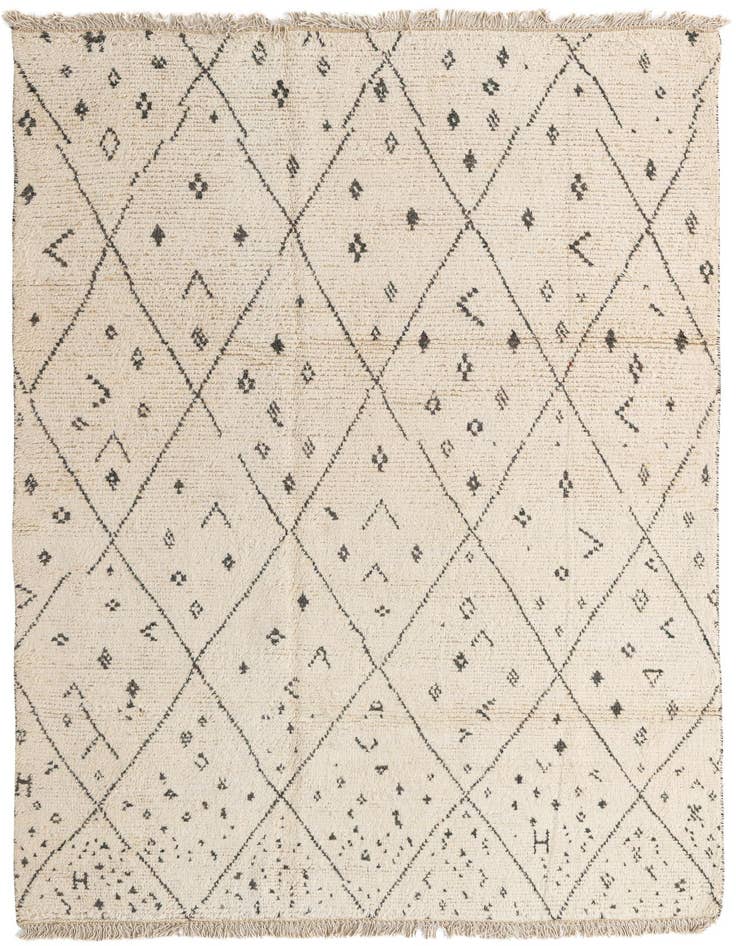 Detail image of 6' 1 x 9' 5 Hand Knotted Moroccan Wool Rug