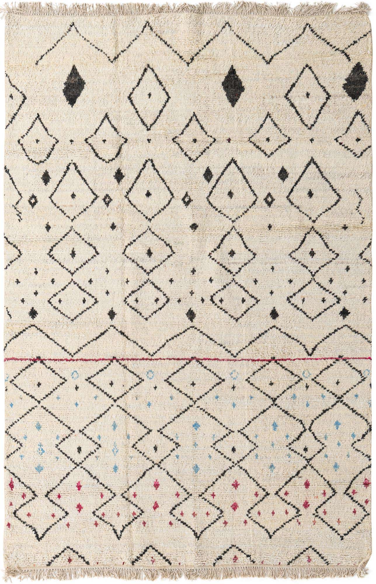5' 7 x 8' 6 Hand Knotted Moroccan Wool Rug