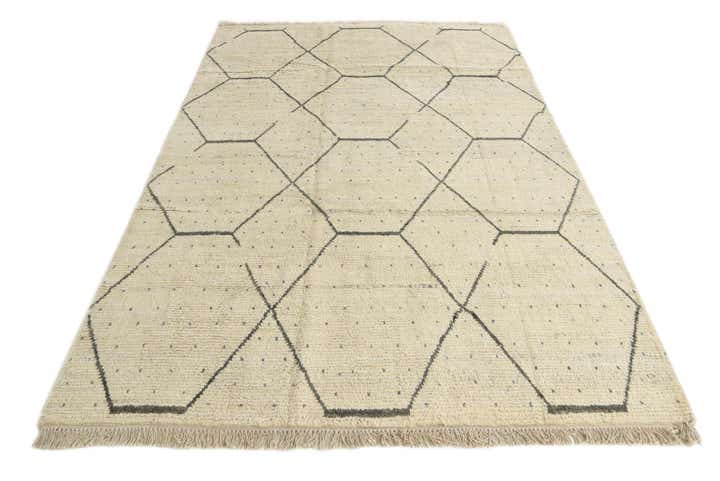 6' 1 x 9' Hand Knotted Moroccan Wool Rug