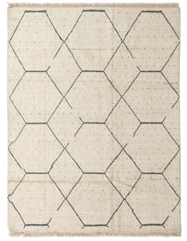 Detail image of 6' 1 x 9' Hand Knotted Moroccan Wool Rug