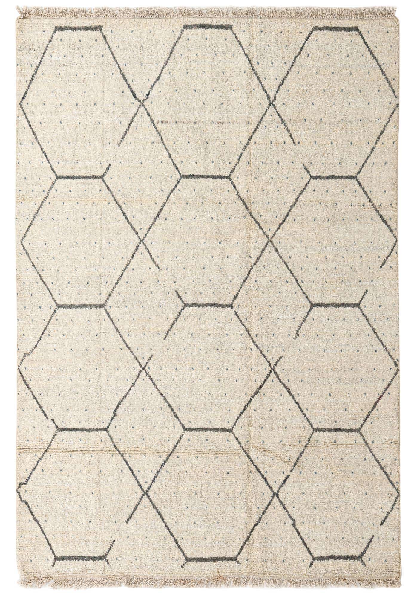 6' 1 x 9' Hand Knotted Moroccan Wool Rug