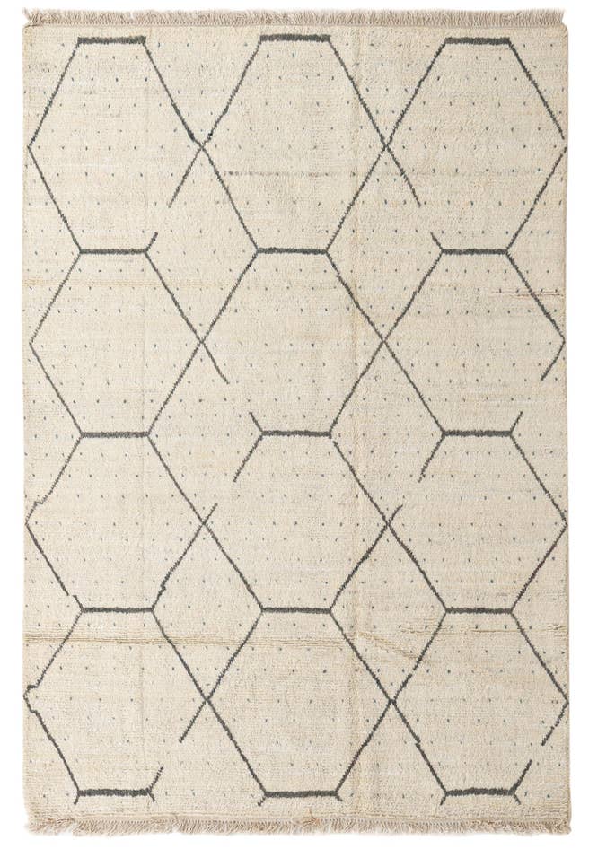 Detail image of 6' 1 x 9' Hand Knotted Moroccan Wool Rug