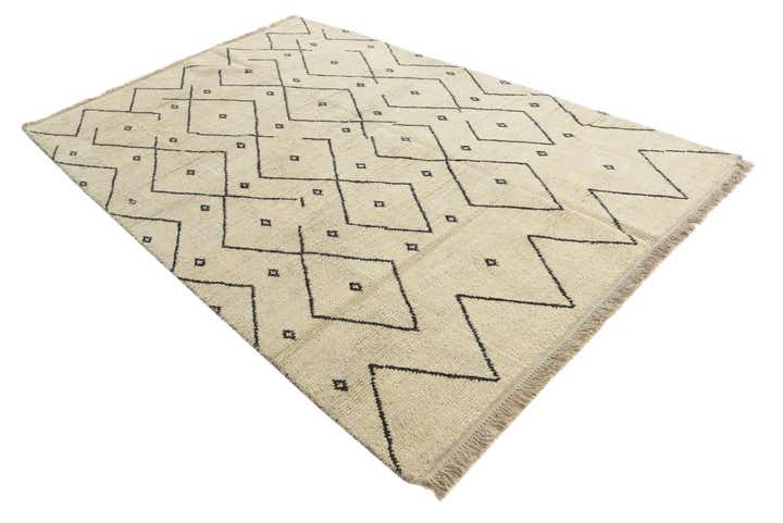 6' x 9' 3 Hand Knotted Moroccan Wool Rug