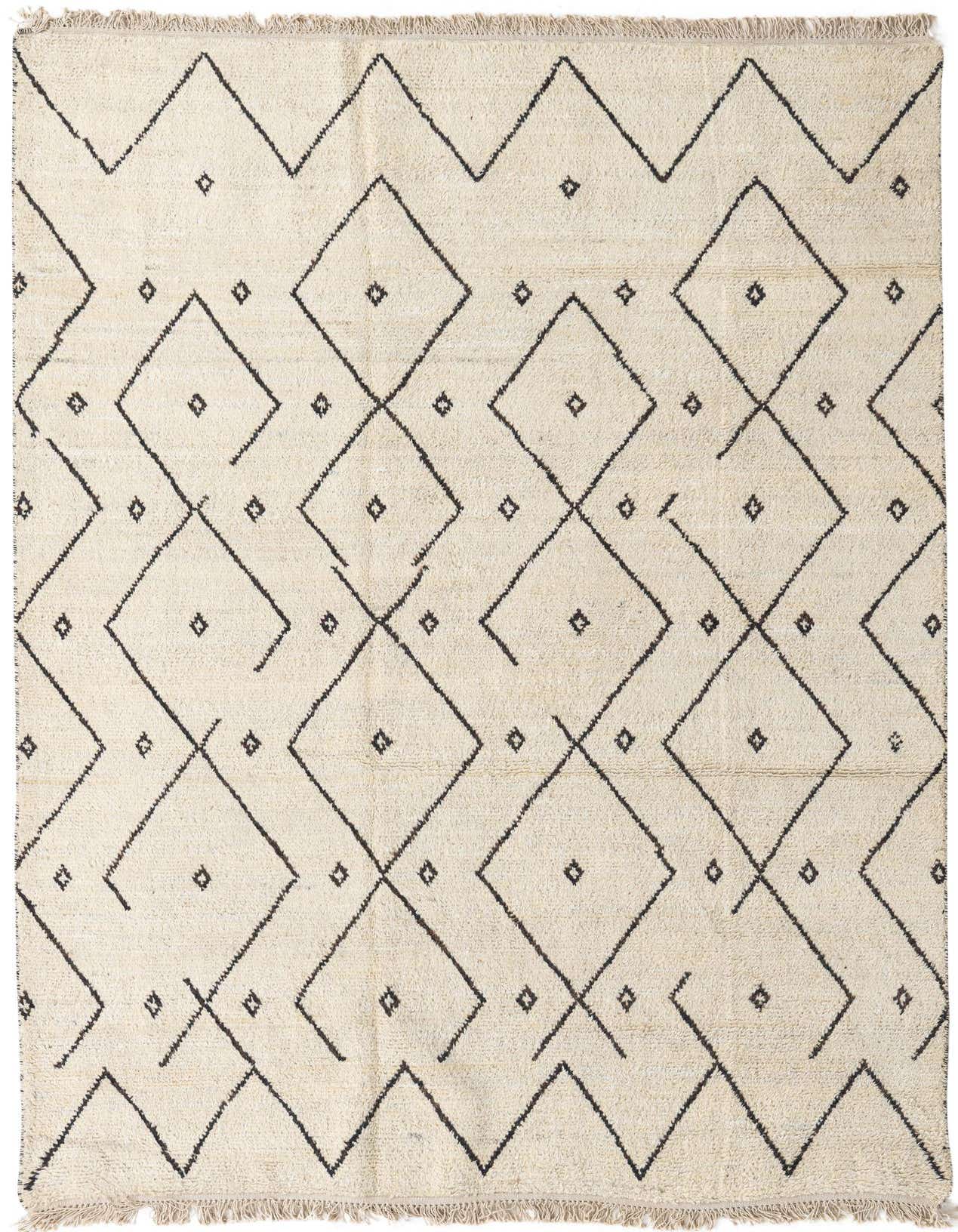 6' x 9' 3 Hand Knotted Moroccan Wool Rug