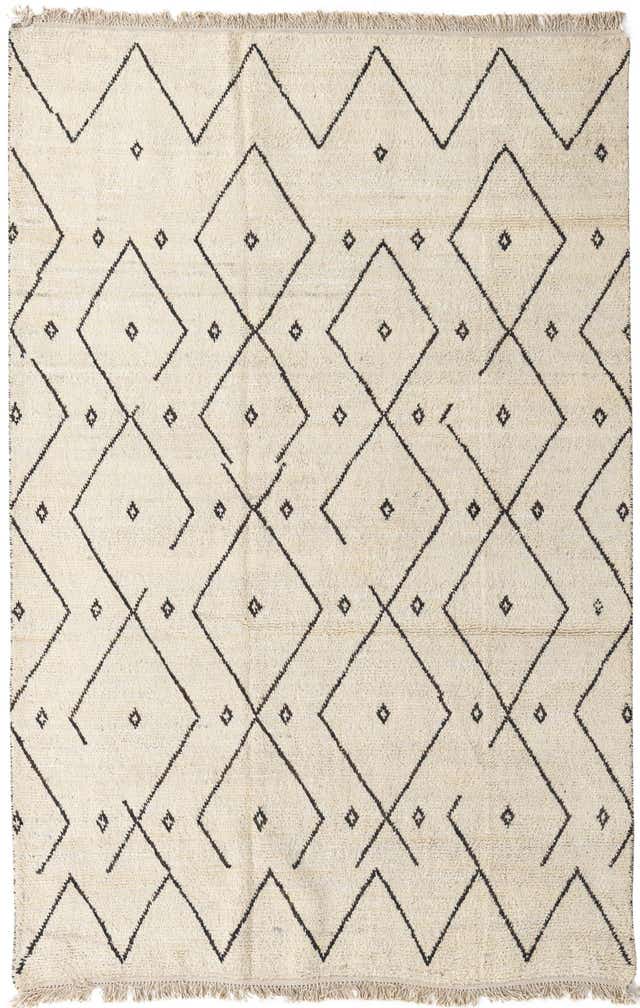 6' x 9' 3 Hand Knotted Moroccan Wool Rug