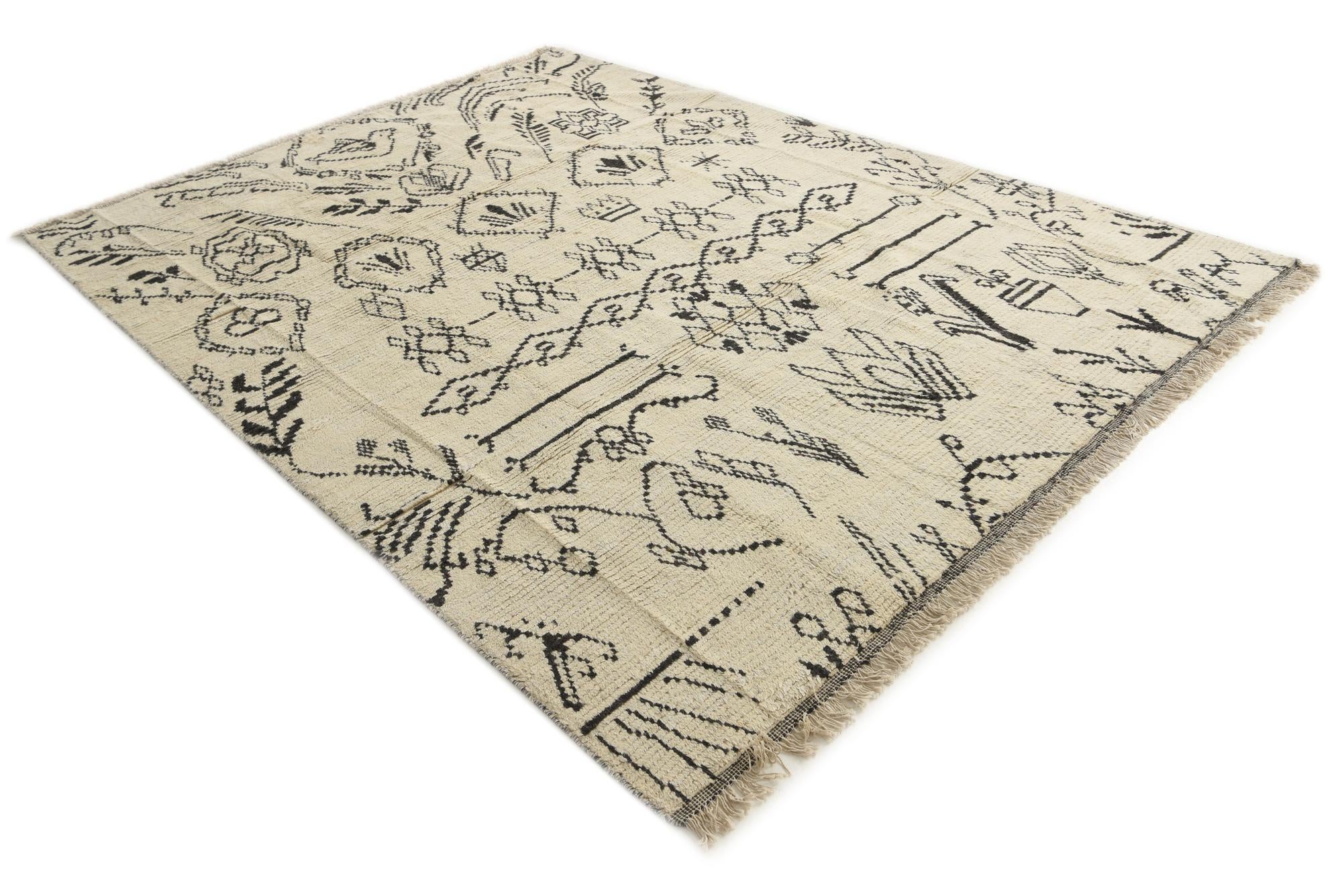 7' 10 x 10' 8 Hand Knotted Moroccan Wool Rug