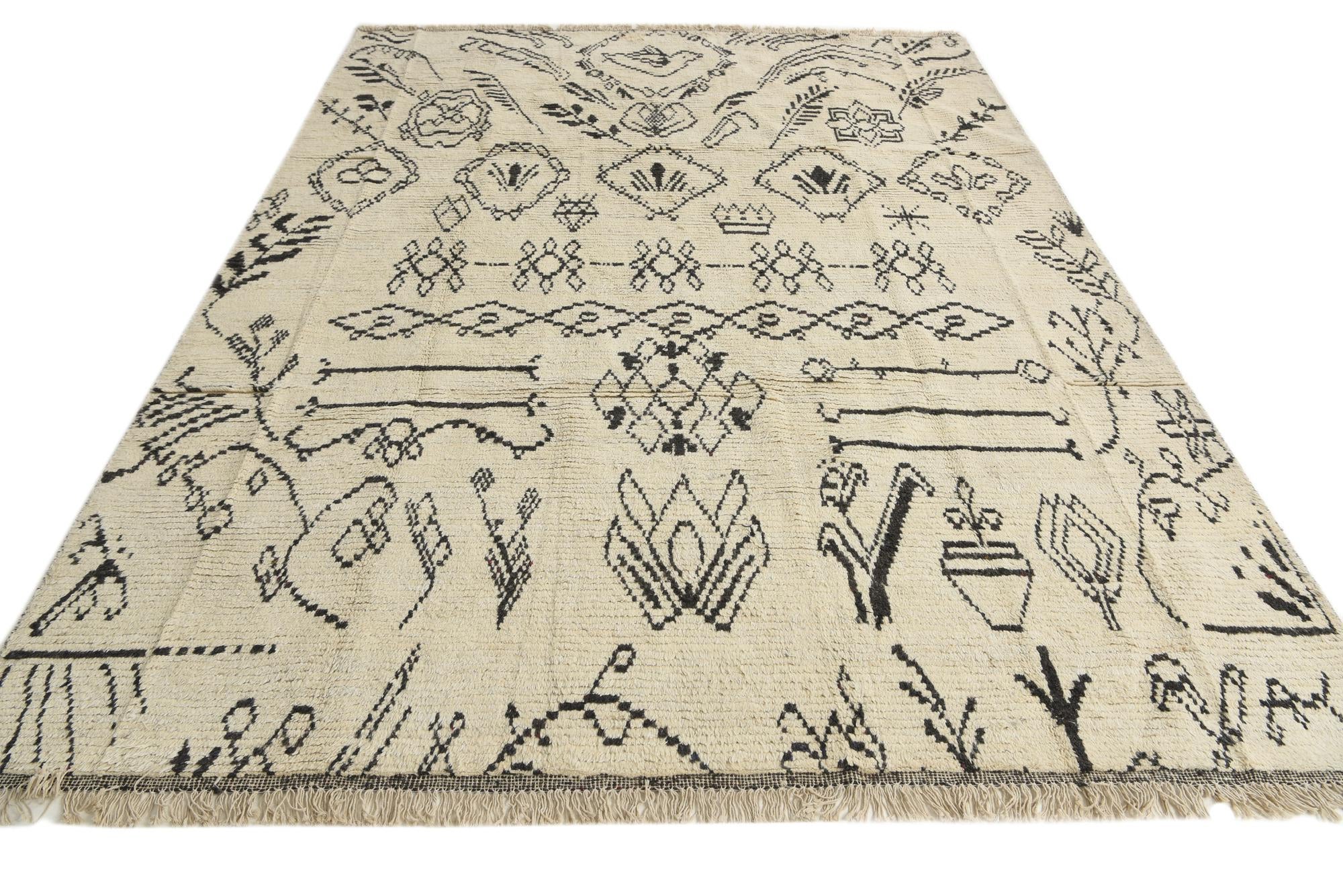 7' 10 x 10' 8 Hand Knotted Moroccan Wool Rug