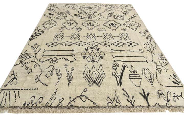 7' 10 x 10' 8 Hand Knotted Moroccan Wool Rug