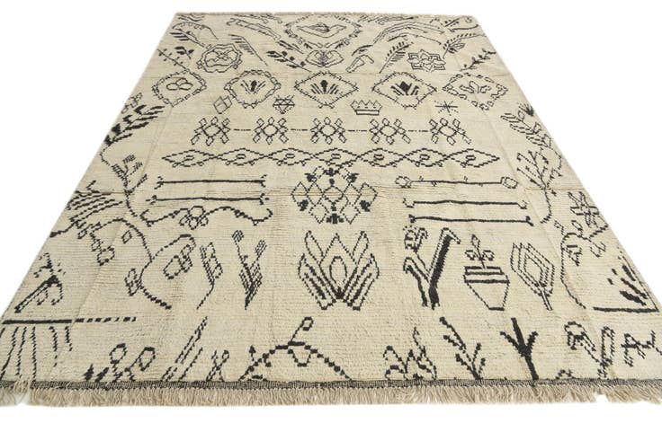 Detail image of 7' 10 x 10' 8 Hand Knotted Moroccan Wool Rug