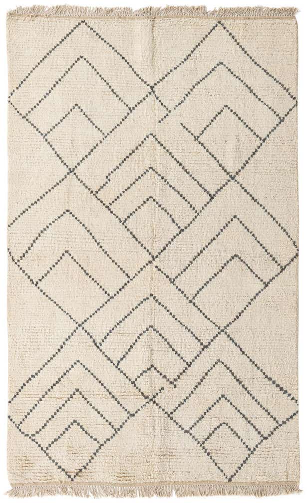 5' x 8' 1 Hand Knotted Moroccan Wool Rug