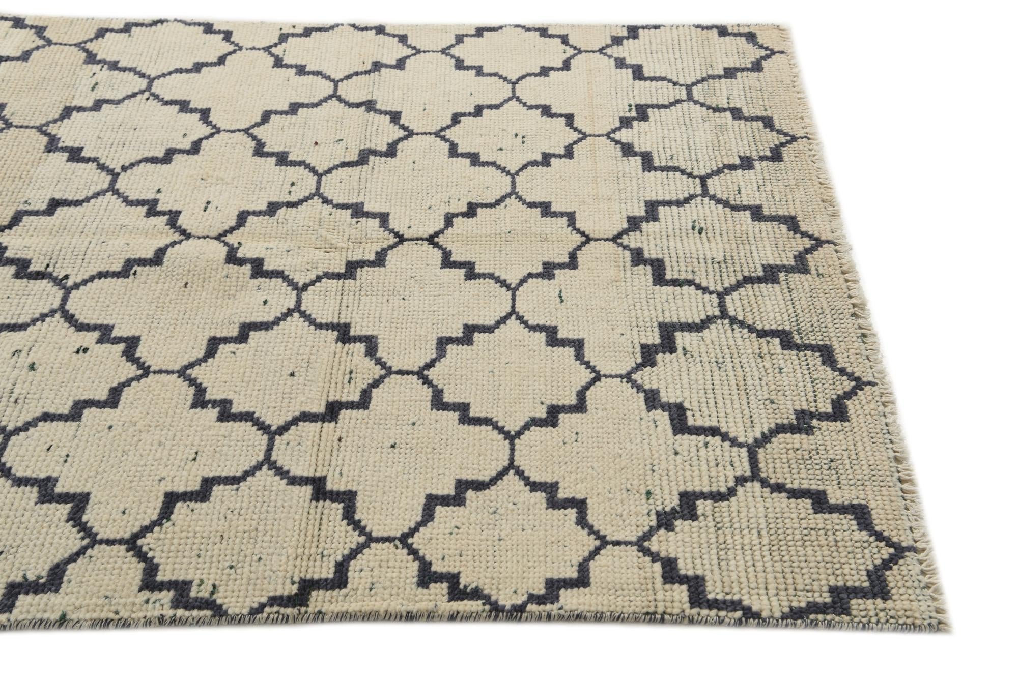 4' 7 x 8' 3 Hand Knotted Moroccan Wool Rug