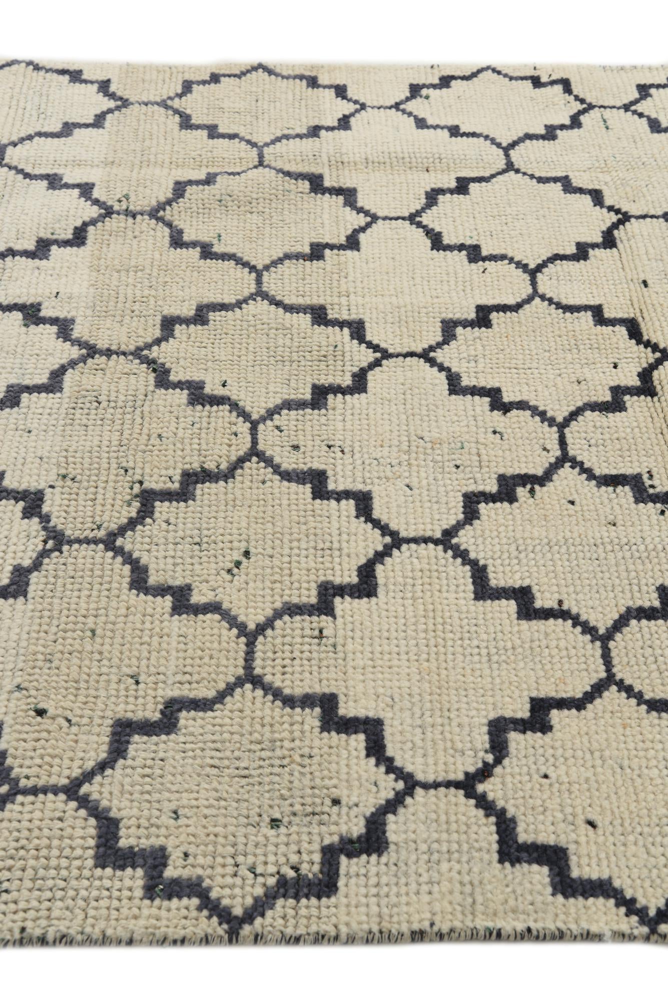 4' 7 x 8' 3 Hand Knotted Moroccan Wool Rug