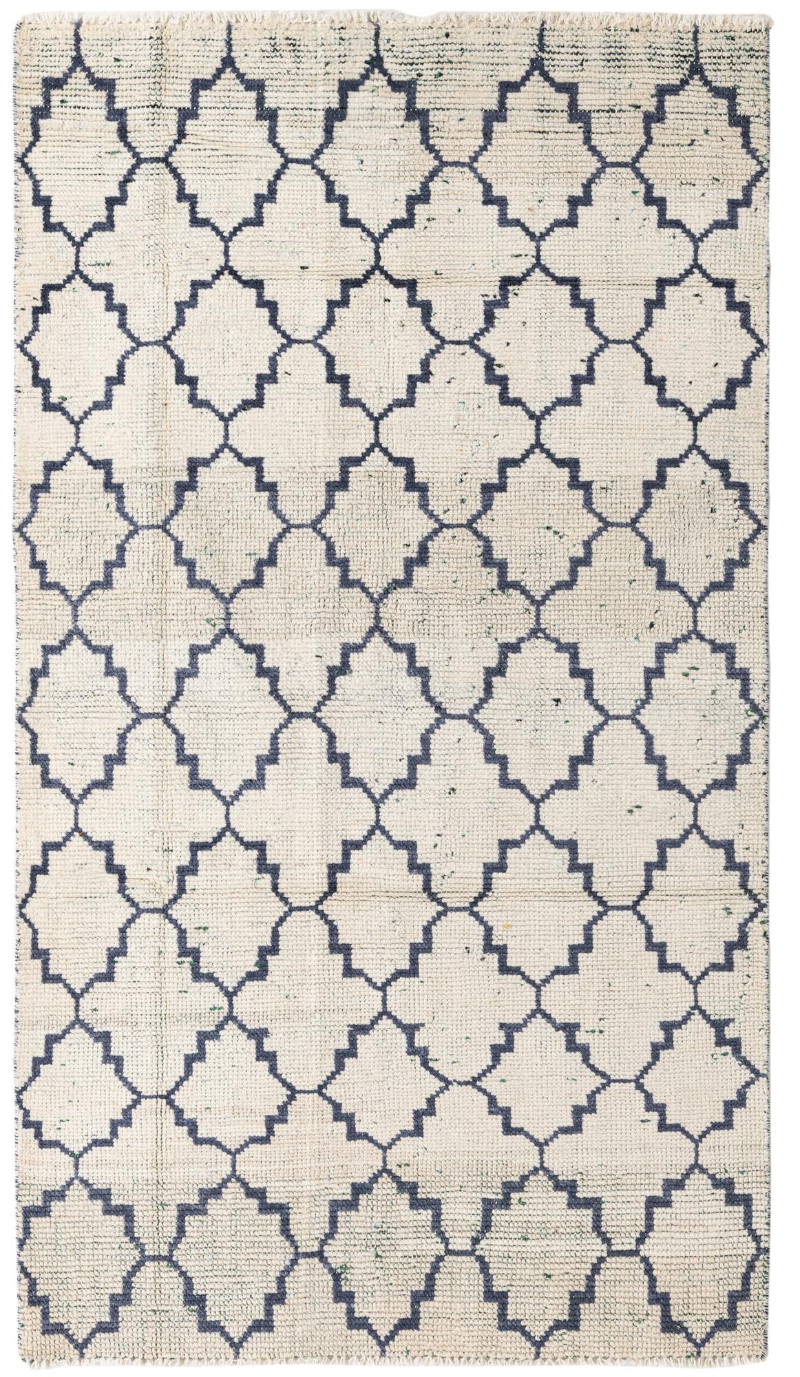 4' 7 x 8' 3 Hand Knotted Moroccan Wool Rug