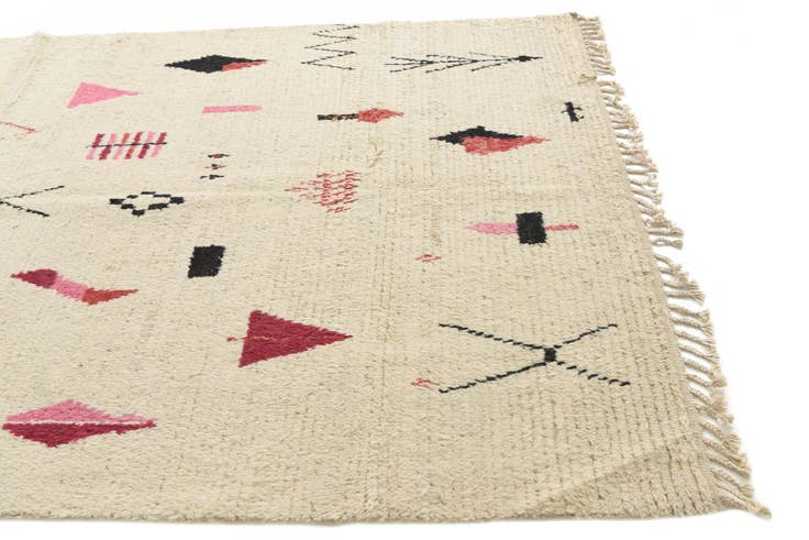 Detail image of 5' 10 x 9' 8 Hand Knotted Moroccan Wool Rug