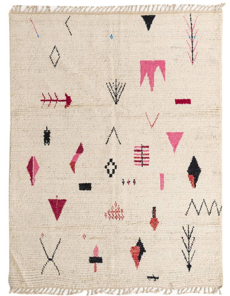 Detail image of 5' 10 x 9' 8 Hand Knotted Moroccan Wool Rug