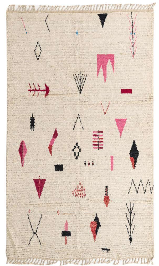 5' 10 x 9' 8 Hand Knotted Moroccan Wool Rug