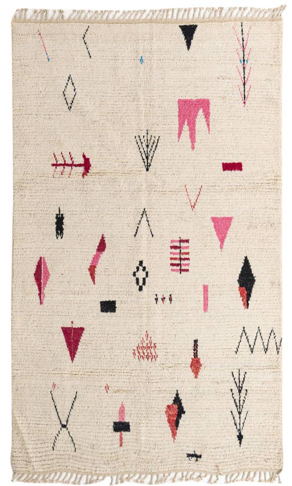 Detail image of 5' 10 x 9' 8 Hand Knotted Moroccan Wool Rug
