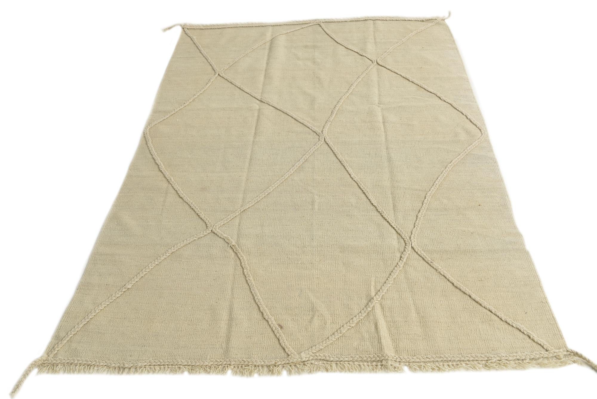 4' 2 x 6' 1 Hand Knotted Moroccan Wool Rug