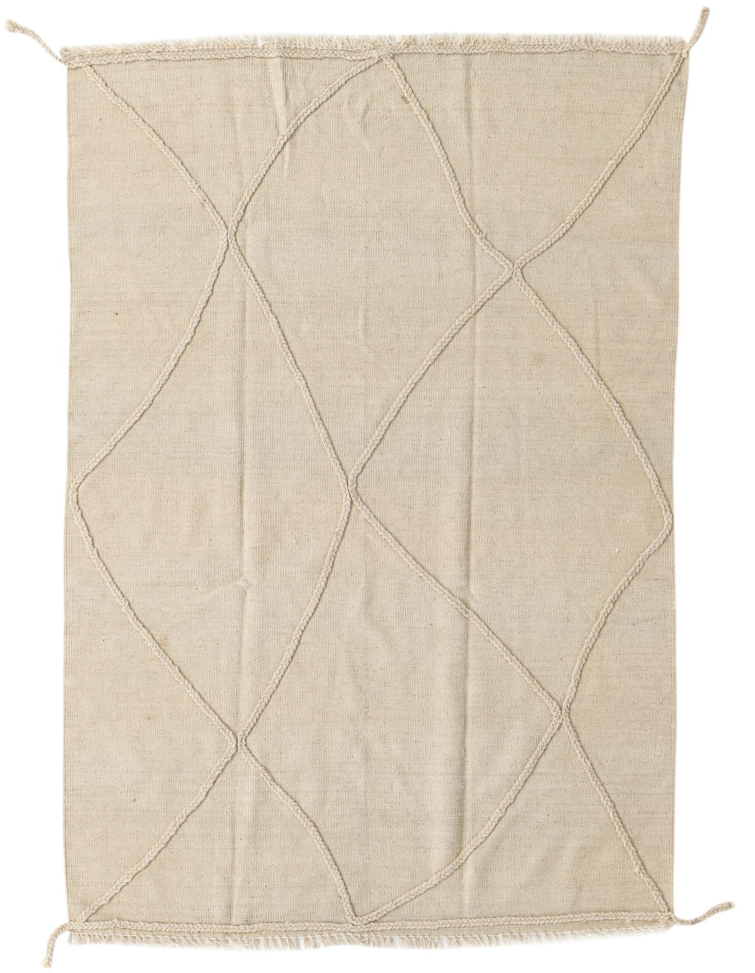 4' 2 x 6' 1 Hand Knotted Moroccan Wool Rug