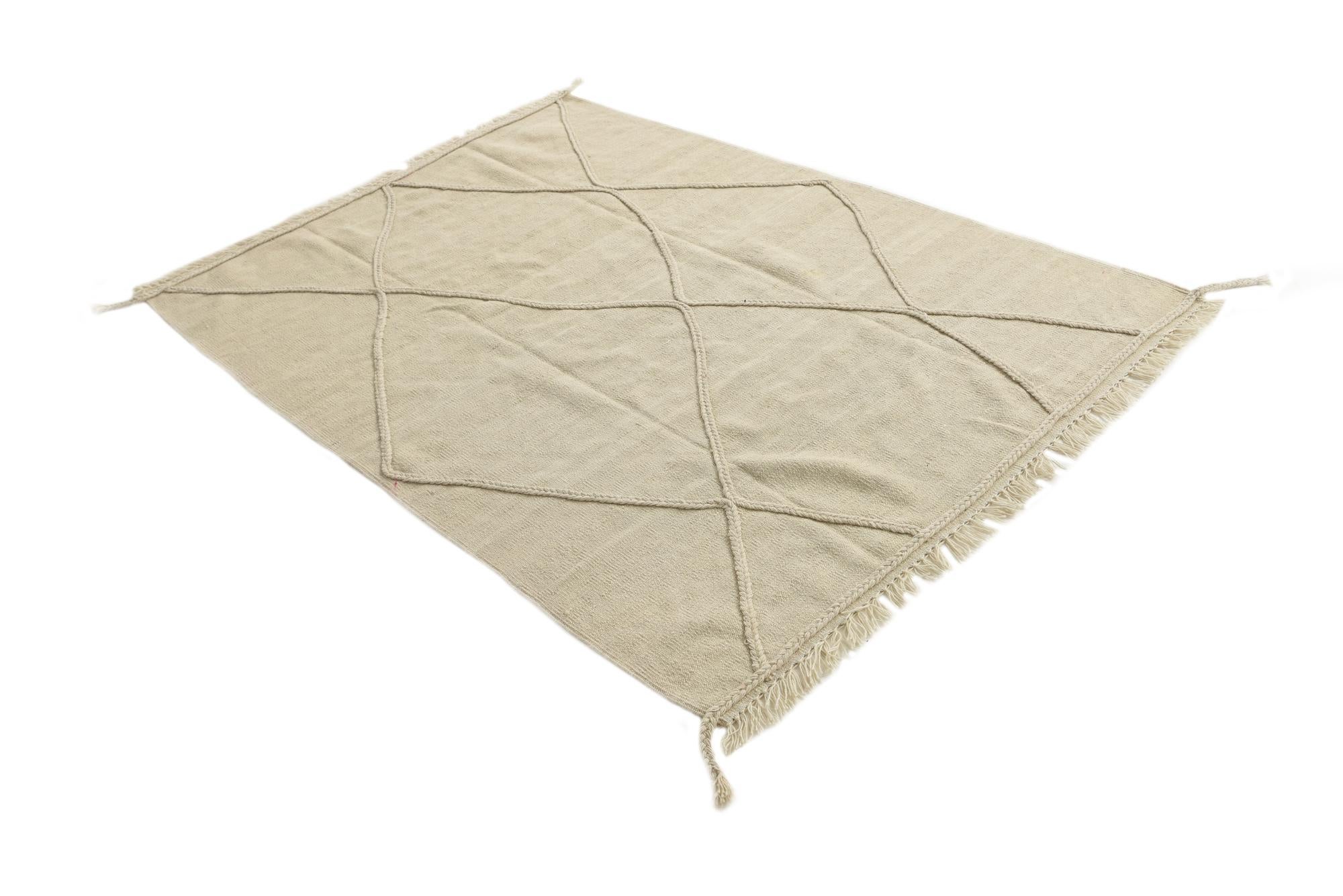 4' 4 x 6' 1 Hand Knotted Moroccan Wool Rug