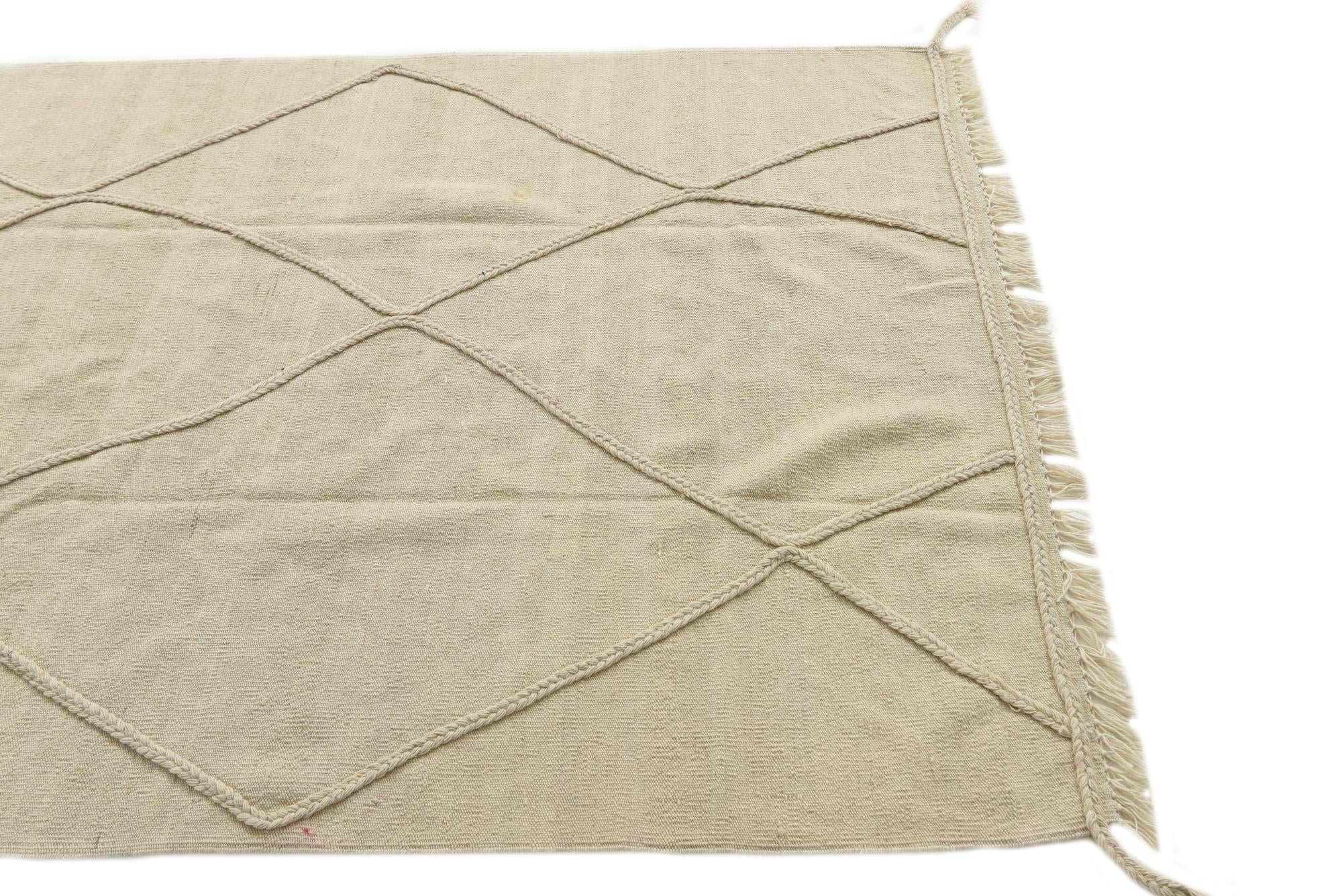 4' 4 x 6' 1 Hand Knotted Moroccan Wool Rug