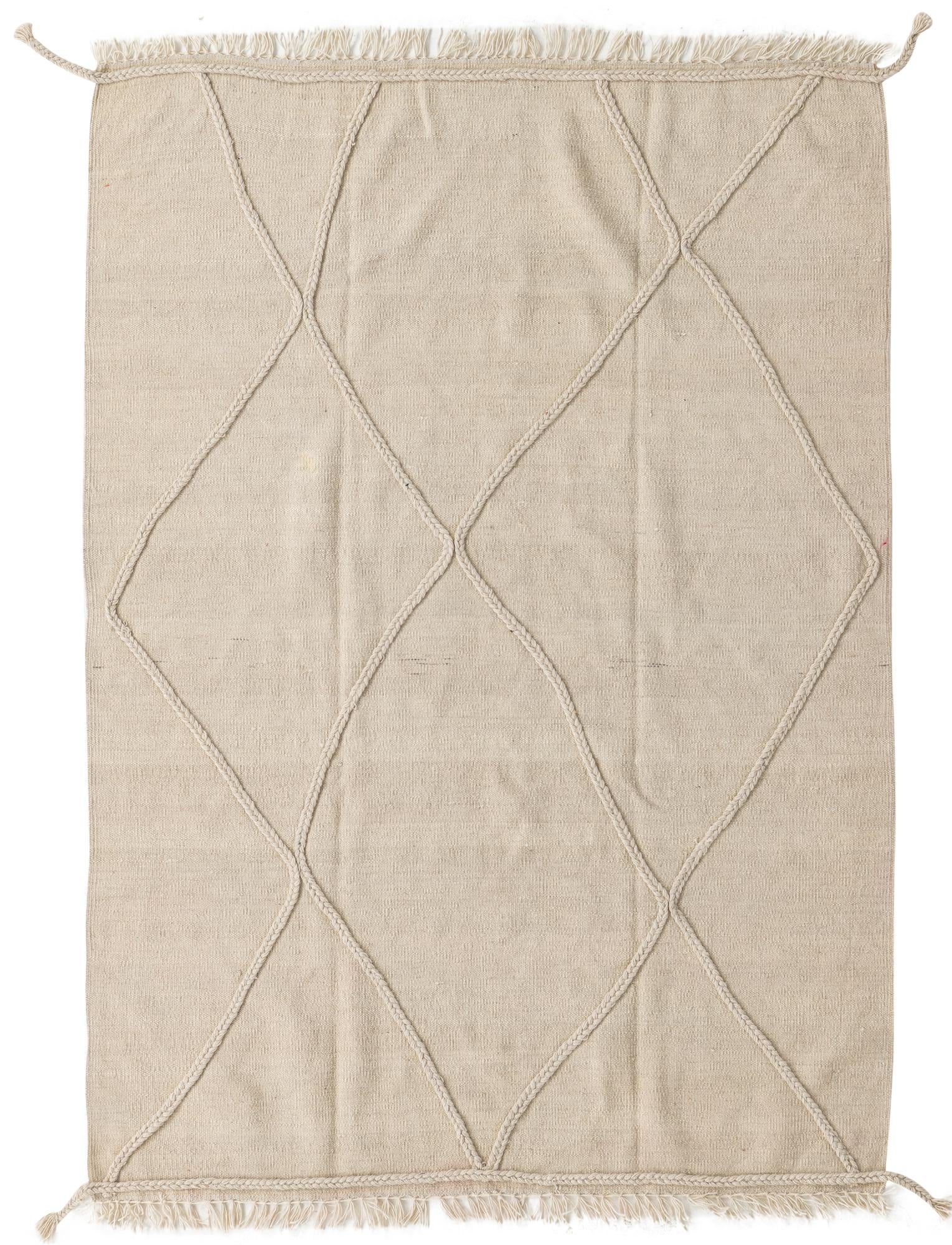 4' 4 x 6' 1 Hand Knotted Moroccan Wool Rug