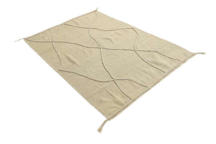 4' 3 x 6' Hand Knotted Moroccan Wool Rug