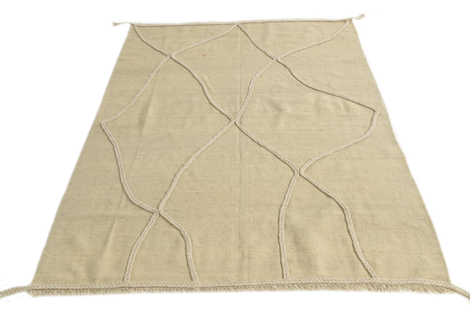 4' 3 x 6' Hand Knotted Moroccan Wool Rug