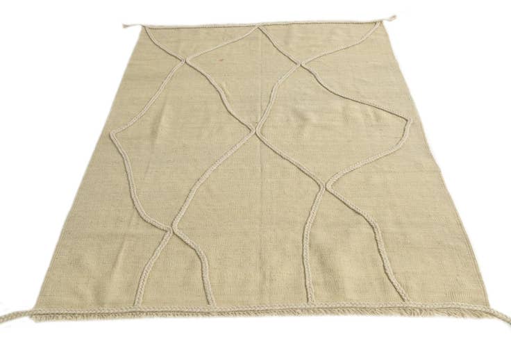 Detail image of 4' 3 x 6' Hand Knotted Moroccan Wool Rug